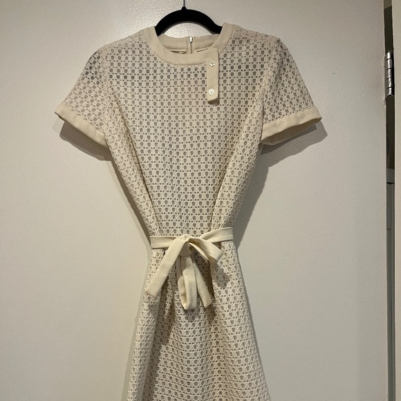 Vintage PLW Midmod Cream Shift Dress - Picture 1 of 5